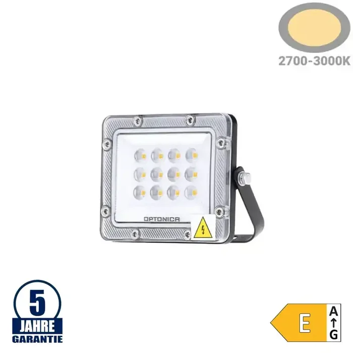10W LED Fluter Professional Schwarz Warmweiß