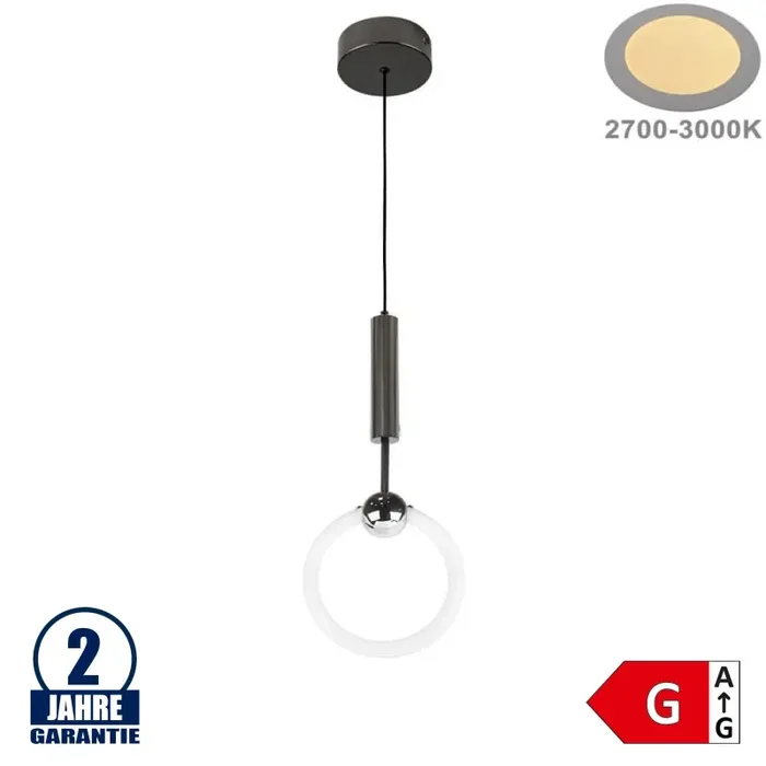 10W LED Pendelleuchte Warmweiß Schwarz