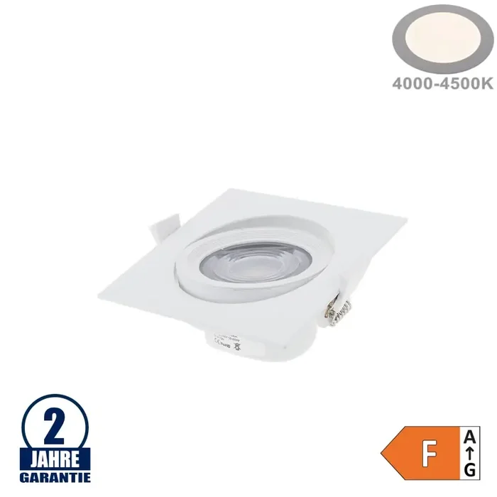 10W LED SMD Einbauleuchte Quadratisch Schwenkbar Weiß Neutralweiß