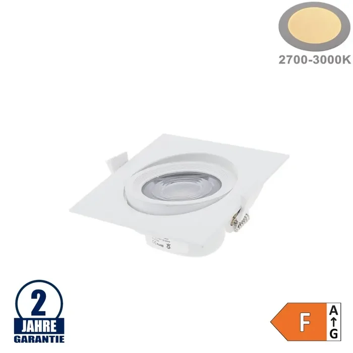 10W LED SMD Einbauleuchte Quadratisch Schwenkbar Weiß Warmweiß