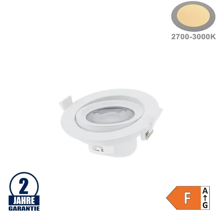 10W LED SMD Einbauleuchte Rund Schwenkbar Weiß Warmweiß
