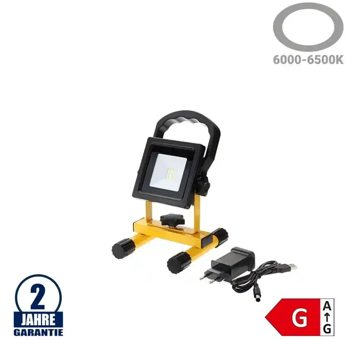 10W LED SMD Fluter Portable mit Akku 2 Kaltweiß