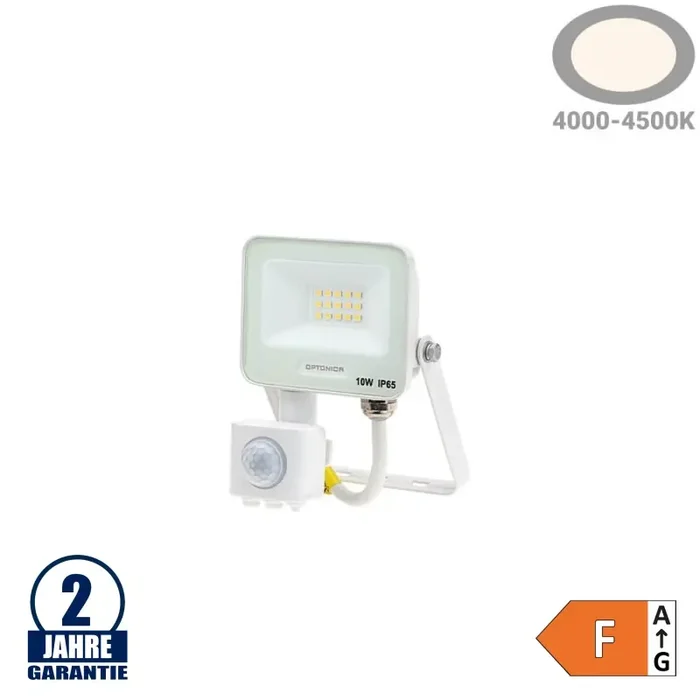 10W LED SMD Fluter Weiß Neutralweiß mit Bewegungsmelder