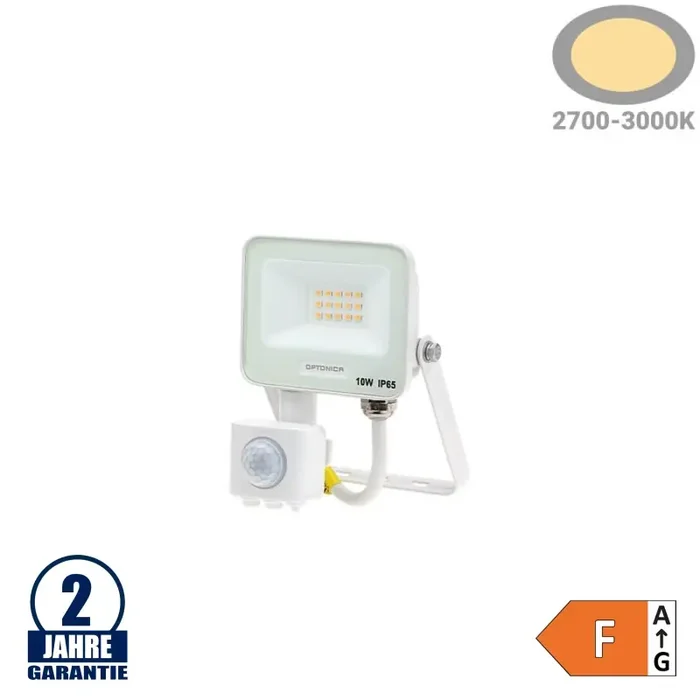 10W LED SMD Fluter Weiß Warmweiß mit Bewegungsmelder