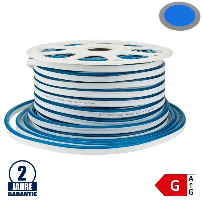 120SMD/m 8,5W 230V LED Flex-Neon Streifen Blau 1m