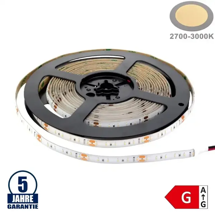 120SMD/m 9,6W/m 12V Professional LED Streifen 1808 Warmweiß 1m Spritzwassergeschützt