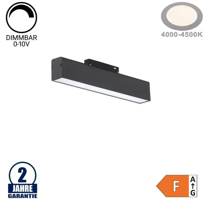 12W LED Leuchte 30cm für 48V Stromschiene R35 Magnetic Line Neutralweiß 0-10V Dimmbar