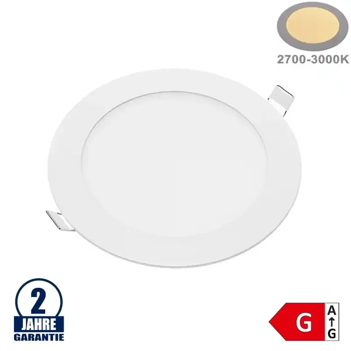 12W LED Mini Panel Rund Warmweiß