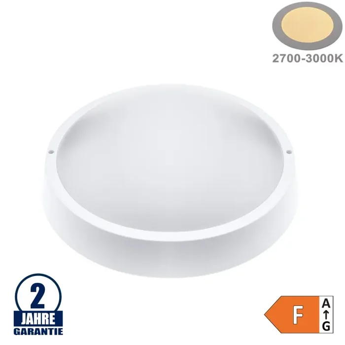 13W LED Aufbau Leuchte Kunststoff Rund Warmweiß IP65