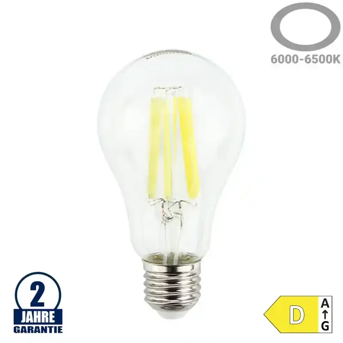 14W LED FILAMENT E27 A65 Birne Glas Kaltweiß