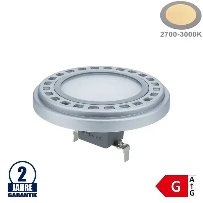 15W LED AR111/G53 12V AC/DC 120° Warmweiß