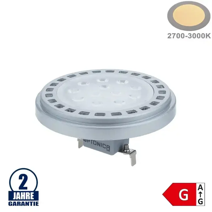 15W LED AR111/G53 12V AC/DC 30° Warmweiß