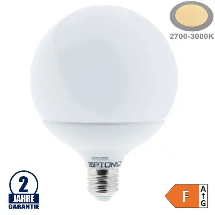 15W LED E27 G120 Globe Kunststoff Warmweiß