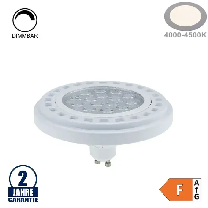 15W LED GU10/AR111 Spot 30° Neutralweiß Dimmbar