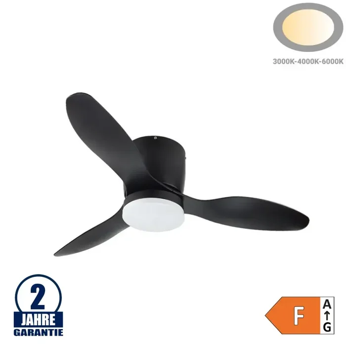 18W LED Deckenventilator Schwarz CCT