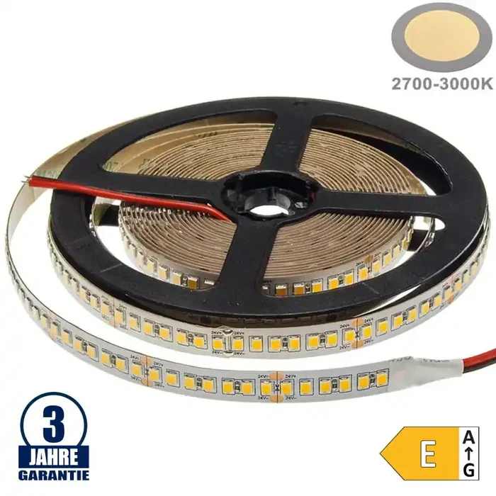 196SMD/m 20W/m 24V Professional LED Streifen 2835 Warmweiß 1m