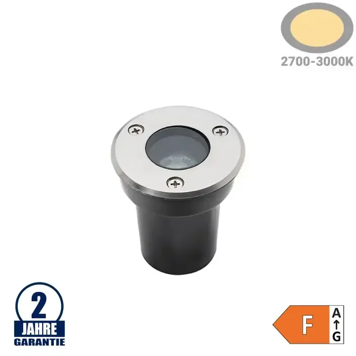 1W LED Bodenleuchte für Außenmontage 230V IP65 Warmweiß