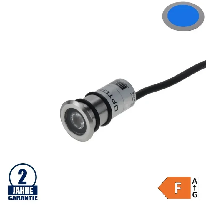 1W LED Bodenleuchte Inox 24V IP68 Blau