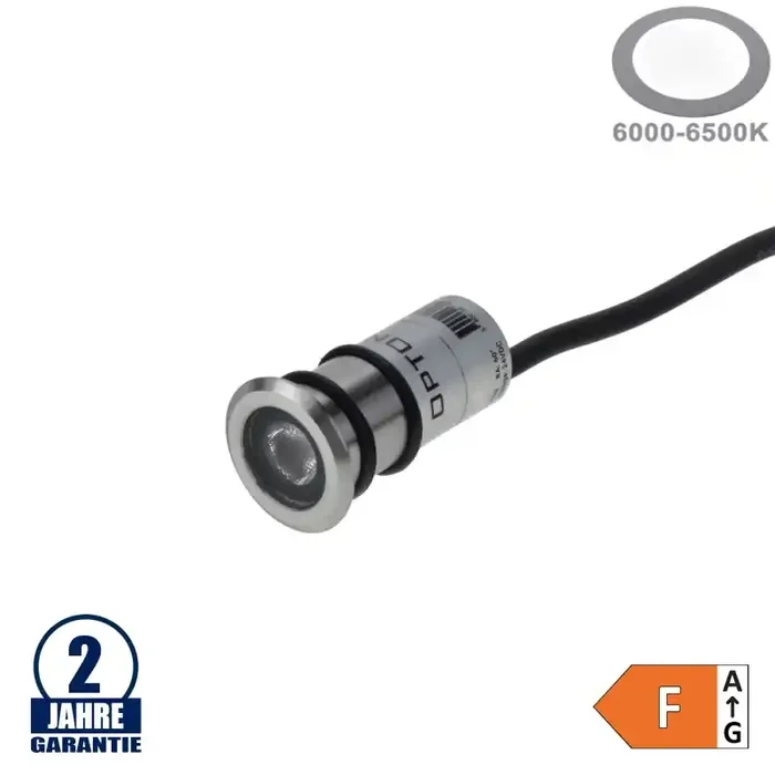 1W LED Bodenleuchte Inox 24V IP68 Kaltweiß