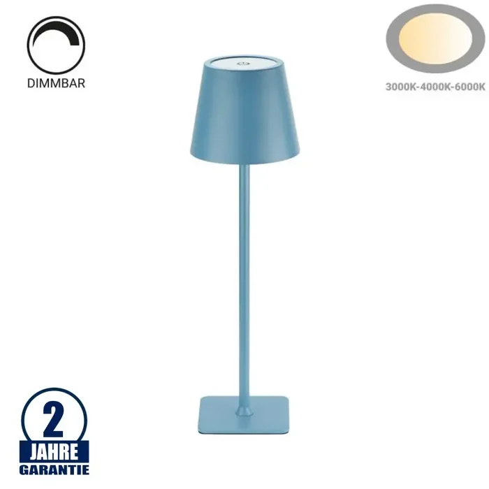 2,5W LED Tischleuchte mit Akku Blau CCT dimmbar