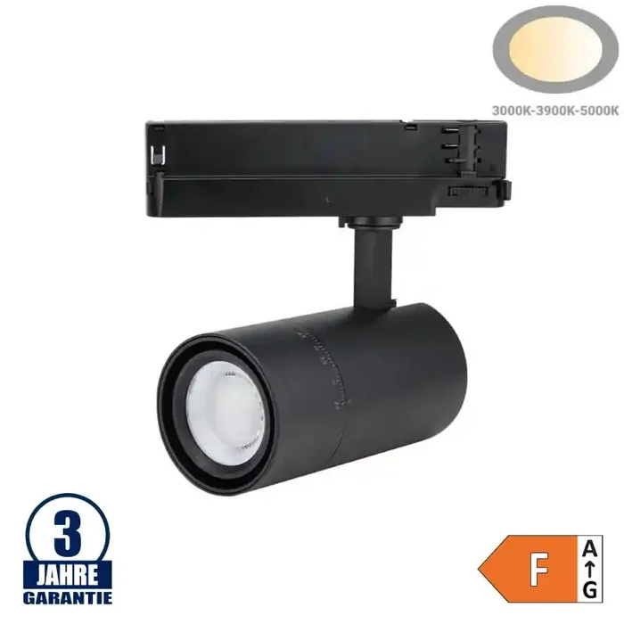 20/25/30W LED 3Ph. Schienenstrahler Schwarz CCT