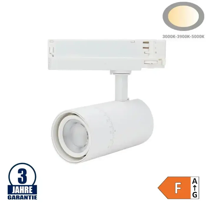 20/25/30W LED 3Ph. Schienenstrahler Weiß CCT