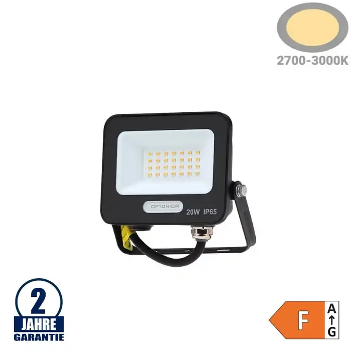 20W LED SMD Fluter Schwarz Warmweiß