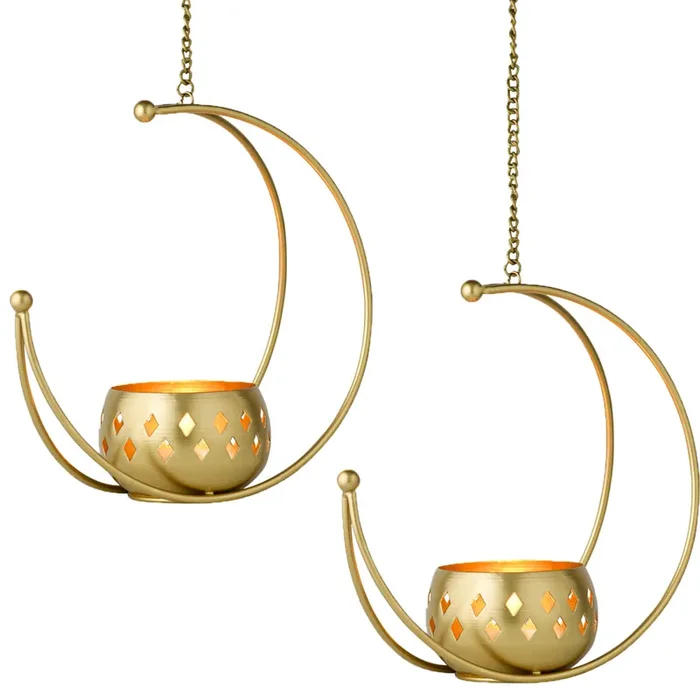 2er Set Boho Hängewindlicht Teelichthalter Afmia 23cm