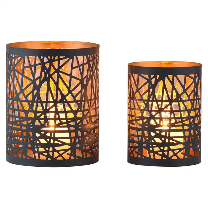 2er Set Skandinavische Deko Teelichthalter Kerzenhalter Windlichter Imper