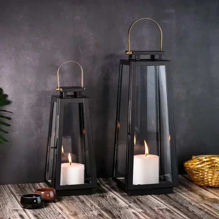 2er Set Skandinavisches Design Balkon Windlicht Gartenlaterne Eirik