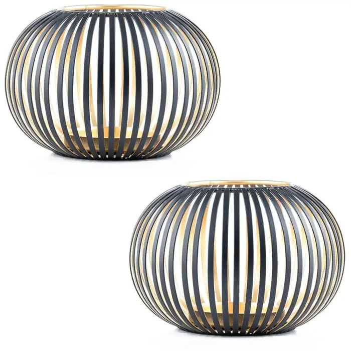 2er Set Skandinavisches Design Windlicht Teelichthalter Amund