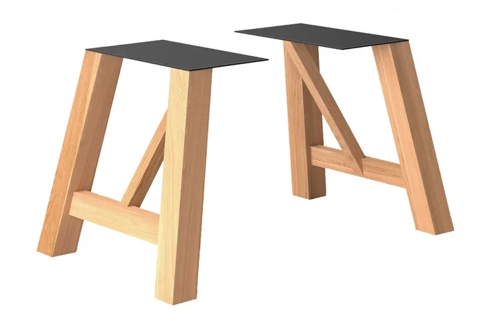 2x Tischbeine aus massivem Buchenholz Ruben