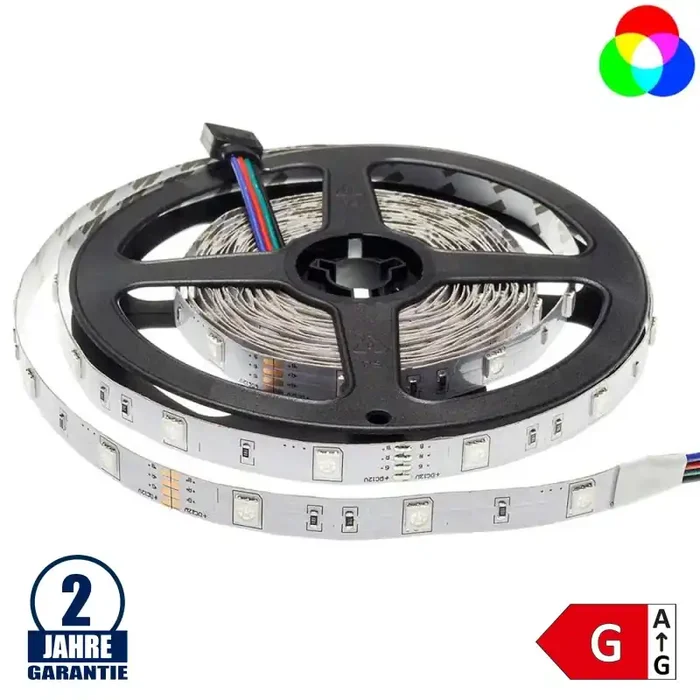 30SMD/m 7,2W/m 12V LED Streifen 5050 RGB 1m