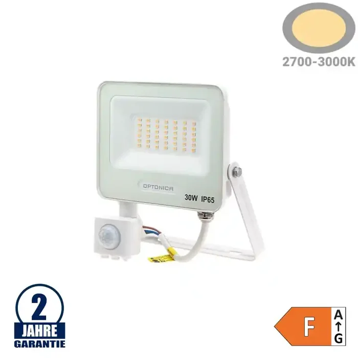 30W LED SMD Fluter Weiß Warmweiß mit Bewegungsmelder