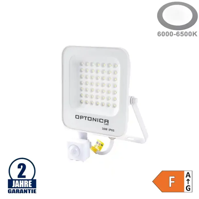 30W LED SMD Fluter weißes Gehäuse mit Bewegungsmelder Kaltweiß