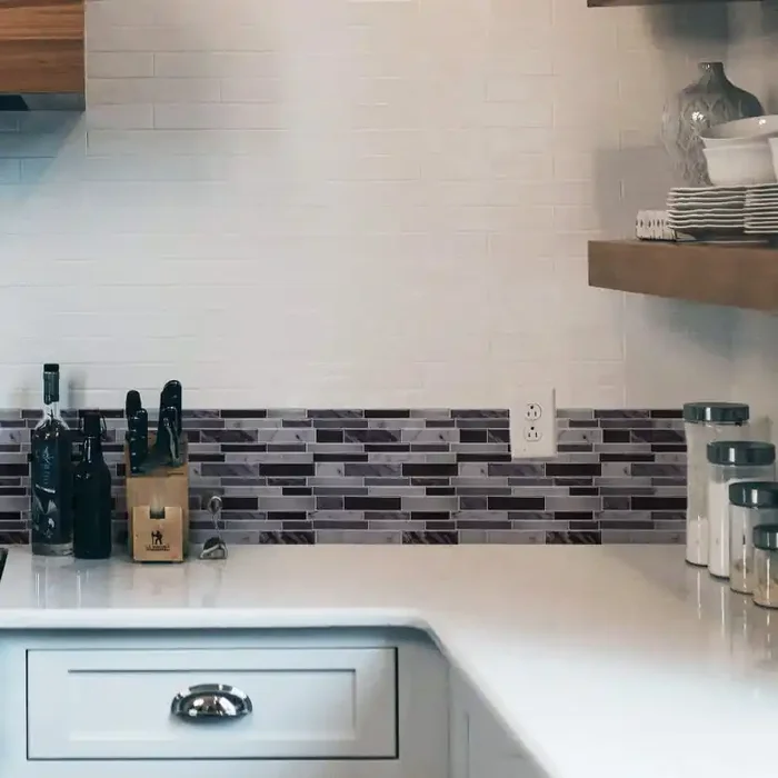 3D Fliesenaufkleber Mosaik Marmoroptik Dunkelgrau- 4er Set je 27 x 25,4 cm