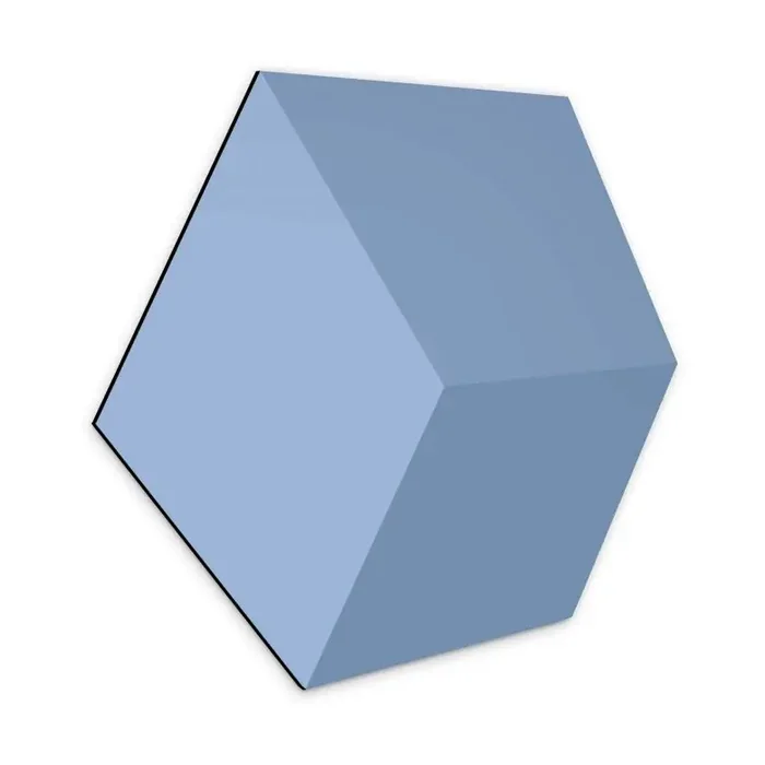 3D Hexagon – Alu-Dibond Blau