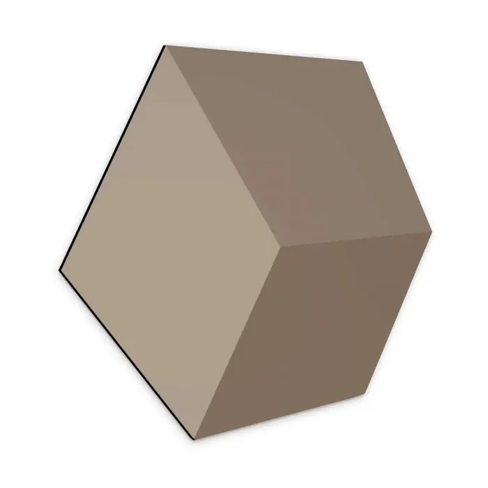 3D Hexagon – Alu-Dibond Dunkelbraun