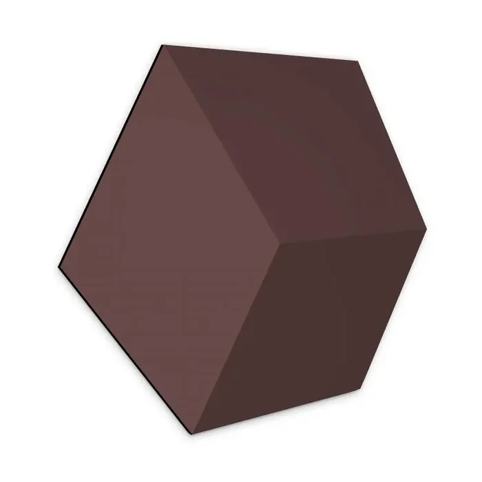 3D Hexagon – Alu-Dibond Dunkelrot