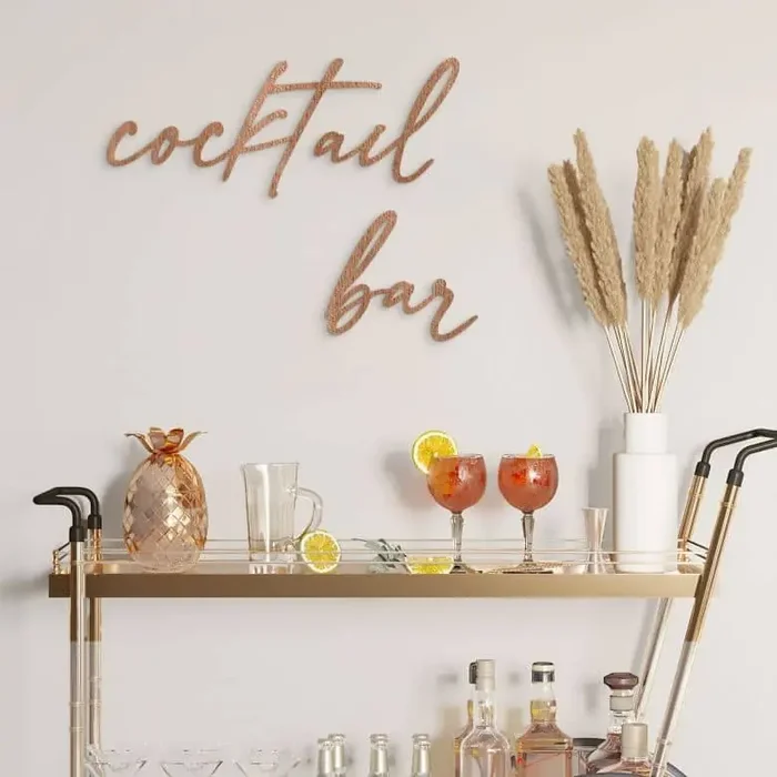3D Holz Schriftzug Cocktail Bar – Mahagoni
