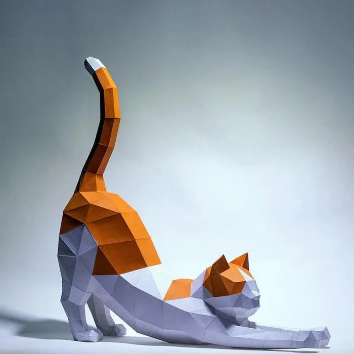 3D Katzen-Papercraft | DIY Dekoration für Kreative