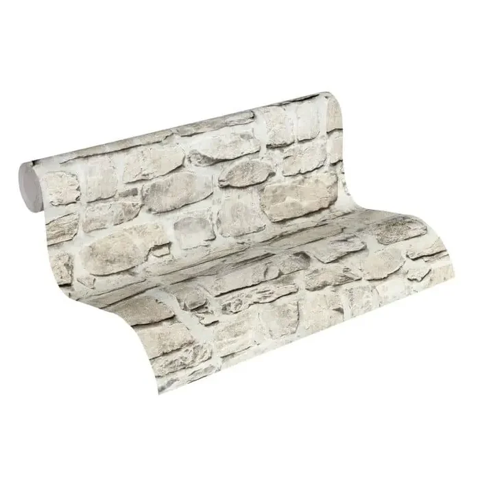 3D Steinoptik Tapete Grau Stein Vliestapete modern Küche Wohnzimmer Flur von A.S. Création