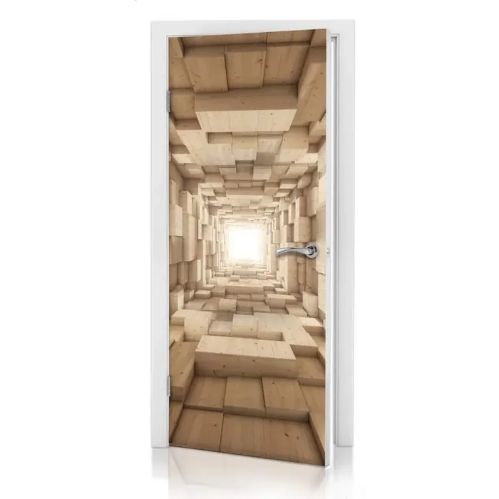 3D Türdesign Holz-Tunnel