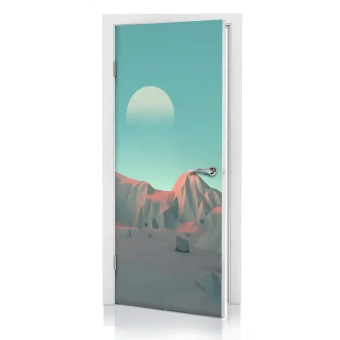 3D Türdesign Low Poly Berge