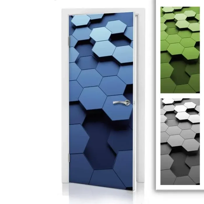 3D Türdesign Wabenmuster 1