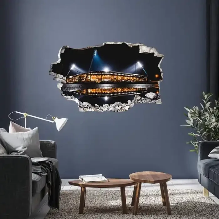 3D Wandtattoo FC Hansa Rostock Stadion bei Nacht – 100×70 cm