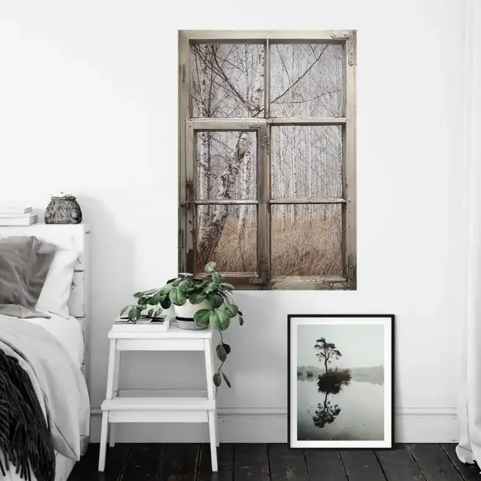 3D Wandtattoo Shabby Fenster Wasinger – Birkenwald
