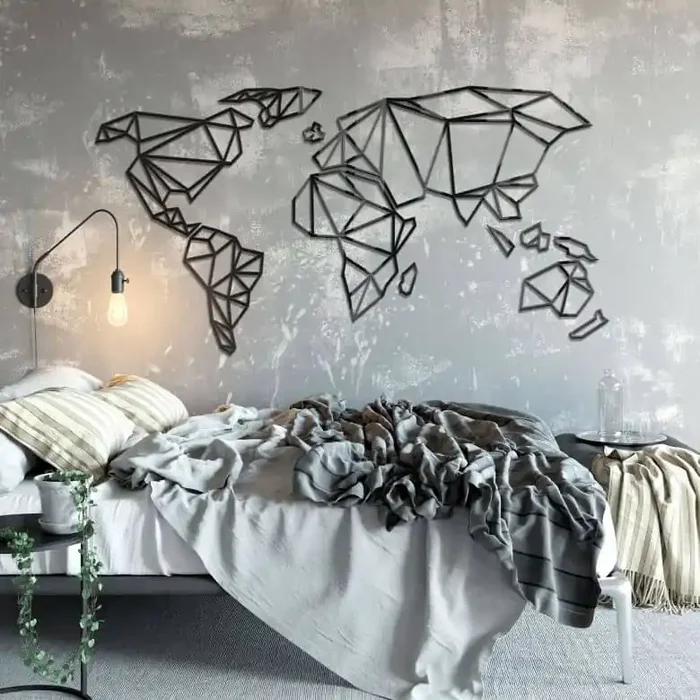 3D Weltkarte Origami aus Acryl