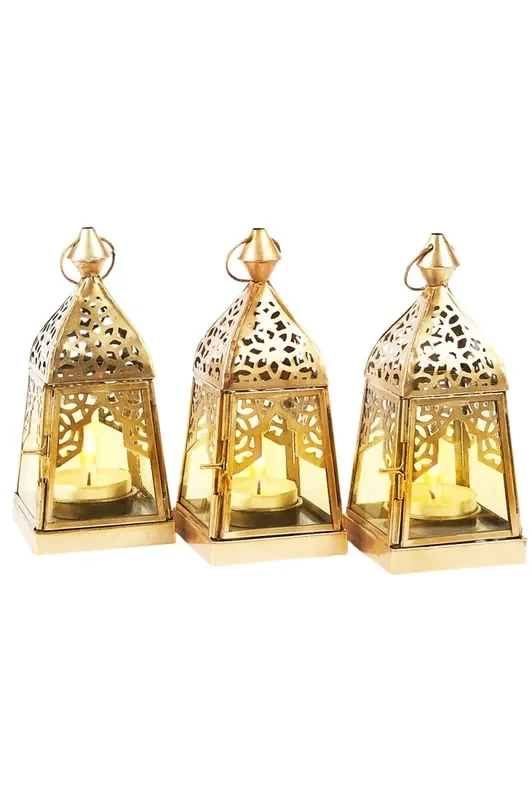 3er Set Orientalische Laterne Dekoration Basil Klar