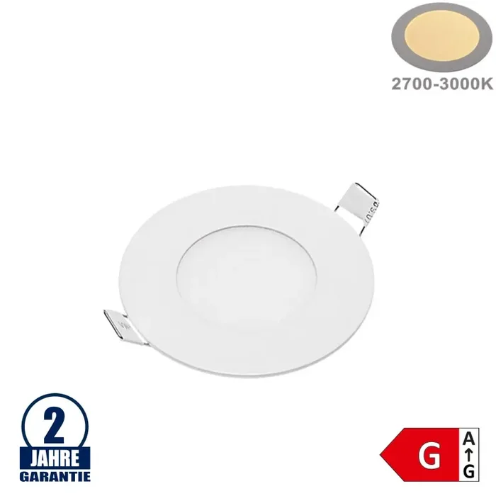 3W LED Mini Panel Rund Warmweiß